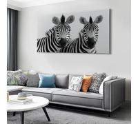 Générique Art Surréaliste Tableau sur Toile Design 120x60 cm, Cinéma Animal Zèbre Décoration Murale Moderne Encadrée pour Salon & Chambre, Art Mural Impression Haute Définition, Prêt à Accrocher
