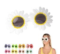 Générique Art the Clown Sunflower Glasses, Terrifier Cosplay Decorative Yellow Eyewear for Adult Halloween Costume (White)