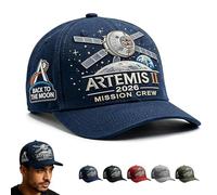 Générique Artemis II Lunar Mission Commemorative Cap, Adjustable Space Exploration Hat for Women & Men (Blue)