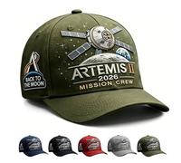 Générique Artemis II Lunar Mission Commemorative Cap, Adjustable Space Exploration Hat for Women & Men (Green)