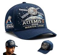 Générique Artemis II Lunar Mission Commemorative Cap, Space Exploration Adjustable Printed Baseball Hat for Men & Women