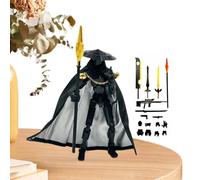 Générique Articulée Multi-Articulations Imprimée 3D avec Cape & Chapeau - Chance Quatrième Améliorée | Figurine Guerrier Errant avec Armes & Mains Modélisées | 13.5cm 110g