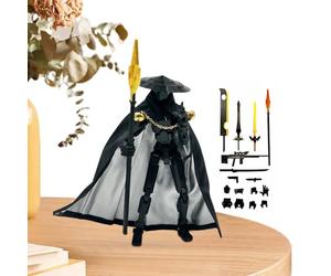 Générique Articulée Multi-Articulations Imprimée 3D avec Cape & Chapeau - Chance Quatrième Améliorée | Figurine Guerrier Errant avec Armes & Mains Modélisées | 13.5cm 110g