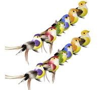 Générique Artificial Bird | 12PCS Mini Simulation Birds | Decorative Fake Birds with Claw for DIY Craft Wedding Decoration Home Garden Party Accessories