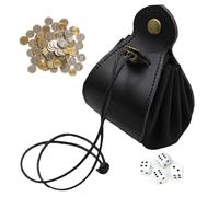 Générique Artificial Dice Bag, Leather Drawstring Organizer, 11in Jewelry Container, Multi-Functional Card, Collectibles Companion for Girls, Teens, Students, Board Games
