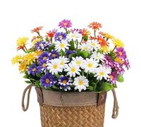 Générique Artificial Flowers, Daisy Bouquet, 12.6x5.91 inches Faux Floral Stems, UV Resistant Silk Blooms, Realistic Arrangement, Ideal for Wedding Table Decor, Porch Events, and Party Display