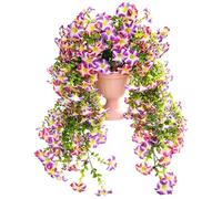 Générique Artificial Morning Glories,Realistic Silk Eucalyptus Leaves Wall Decoration,Fake Morning Glory Flower Ornaments | for Farmhouse Balcony Patio Courtyard Garden Home Indoor Outdoor