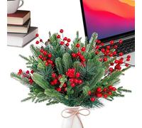 Générique Artificial Pine Branches | 60 Pieces Artificial Green Plants | Christmas Greenery Plants Pine Needles for Crafts - for Outdoor Indoor Fireplaces Front Door Living Room Garden Mantle