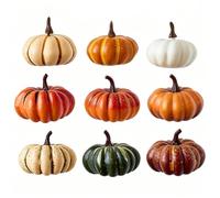 Générique Artificial Pumpkin Set - Fall Harvest Decor | 9Pcs Foam Mini