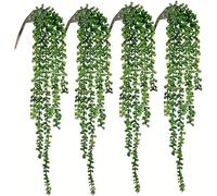 Générique Artificial Spider Plant, 4-Piece Decorative PVC Plants for Home, Office, Living Room, Bedroom, Kitchen, Entryway, Balcony, Nursery, Garden, Patio, Coffee Shop Decor