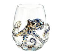 Générique Artisanal Blue Ringed Octopus Glassware 3D Oceane Themed Glassware | Novelty Drinking Glass,Coastal Home Bar Accessories For Bartenders Collectors Entertainers Home (A)