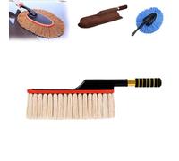Générique Aspirateur De Poussière De Voiture, Aspirateur à Poignée Rétractable, Brosse De Nettoyage De Voiture sans Eau, Tête De Balai Rotative à 360 Degrés (Beige)