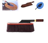 Générique Aspirateur De Poussière De Voiture, Aspirateur à Poignée Rétractable, Brosse De Nettoyage De Voiture sans Eau, Tête De Balai Rotative à 360 Degrés (Coffee)