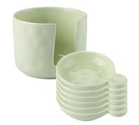 Générique Assiette à Sauce et Support | Bol Trempette avec Boîte de Rangement - Contenant D'assiette À Sauce Mini En Céramique Pour Service De Soja Ketchup Barbecue Et Snacks Aux