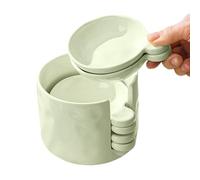 Générique Assiette à Sauce et Support,Bol Trempette avec Boîte de Rangement | Contenant D'assiette À Sauce Mini En Céramique Pour Service De Soja Ketchup Barbecue Et Snacks Aux