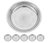 Générique Assiette Acier Inoxydable Plateau Repas Rond Inox 6 Pièces Garçon et Filles Plaques Acier Inoxydable Solide et Réutilisables pour Barbecue