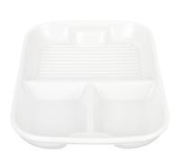 Générique Assiette Compartimentée en Céramique 3 Compartiments Gris-Blanc Plateau Repas Maison - Compatible Vaisselle Fonctionnelle et Pratique