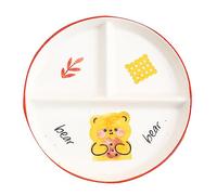 Générique Assiette Controle de Portion Porcelaine 8 Pouces, Assiette Dietetique 3 Compartiment, Rond Assiette Reequilibrage Alimentaire, Assiettes Divisées pour La Perte de Poids