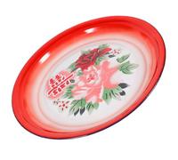 Générique Assiette Émaillée Ronde Style Rétro Chinois en Émail, Plateau Pratique Lisse sans Bavures, Résistant aux Chocs, pour Légumes et Aliments en Boutique ou Pâtisserie