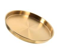 Générique Assiette en Acier Inoxydable Ronde Dorée, Facile à Nettoyer Surface Brillante, pour Snacks et Poissons Lors de Fêtes Bars, Élégante et Délicate