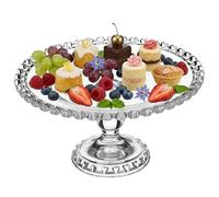 Générique Assiette Verre en Verre Épais Style Européen Créatif Surface Texturée, Plateau de Fruits Moderne pour Décoration et Dîners en Famille
