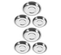 Générique Assiettes à Sauce Inox Rondes Lot de 6 Pièces Diamètre 8-12 CM pour Sauces Soja et Amuse-Gueules la Cuisine