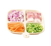 Générique Assiettes Avec Séparateurs - Assiette De Dîner Quadrillée En Quatre Compartiments,Vaisselle Carrée Pour Fruits Utilisable Au Camping École Hôpital Maison Voyage Compatible Lave-Vaisselle