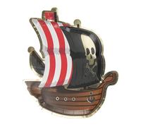 Générique Assiettes Bateau Pirate, Lot de 8, 23 x 20 cm, Carton Laqué, Décoration Anniversaire Pirate, Pour Anniversaire, Halloween, Fêtes