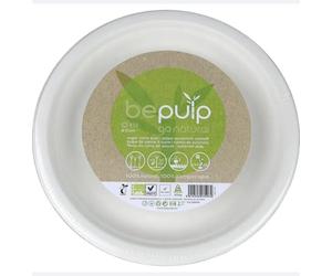 Générique Assiettes Biodégradables 23 cm - Lot de 50 | Assiettes Jetables en Pulpe de Canne | Écologiques, Compostables, Solides - Pour Fête, Mariage, Événement, Pique-Nique