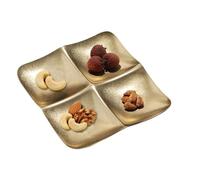 Générique Assiettes snack 3/4/6 compartiments | Assiette de service en acier inoxydable pour snacks, fruits et friandises, décoration robuste pour salon, fête, table, mariage et usage domestique.