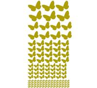 Générique - Assortiment de 122 gommettes autocollantes de formes papillons Doré métallisé - Vinyle - Naturel - Stickers