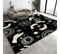 Générique Astrologie Tapis 140 x 200 cm Constellations Style Mystérieux Lavable Poil Court Grand Tapis Salon Antidérapant Tapis pour Salon Q-40