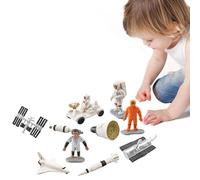 Générique Astronaut Figures - Figurine Statue | 10-Piece Astronaut Model Set | Simulated Apollo Satellite Rocket Telescope Space, Exploring Space Scene Static Ornaments for Desktop Decor Gift