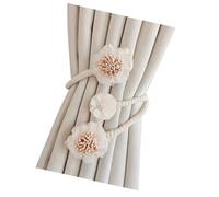 Générique Attache-Rideaux Souple en Forme de Fleur Artificielle, Facile à Utiliser, sans Outil. Clip de Fixation pour Rideaux à Motif Floral (Couleur Beige).