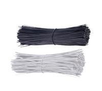 Générique Attaches de Câble pour Enroulement de Câbles en Fil de Fer Gainé Plastique Lot de 1000 0,45 Mm Réutilisables Noir et Blanc Bureau