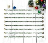 Générique Attaches Pour Guirlandes De Noël,8 Pièces Crochets Pour Couronnes Réalistes Avec Clochettes,Liens Torsadés Pour Guirlande - Pour Arbre De Noël Lumières Nœuds Escalier Rampe Décorations De