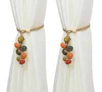 Générique Attaches pour Rideaux | 2 Pièces Accessoires Draperie | 56x11,5 Cm Attaches Rideau Style Ferme | Décoration Halloween, pour Salon, Chambre, Salle De Bain, Fenêtre, Douche