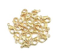 Générique Attractive and Fashion10 pièces/lot 10mm/12mm 18k plaqué Or Homard Fermoir Crochets connecteurs d'extrémité pour Collier Bracelet Bijoux à bricoler soi-même résultats Accessoires