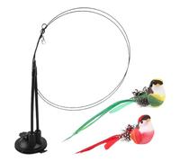 Générique Attrape-Chat | Jouet Canne à Chat,2 en 1 Oisillon Gazouillis Double Simulé avec Ventouse Amovible Interactif pour Entraînement Agilité Jeu en Apaisant Fouissage