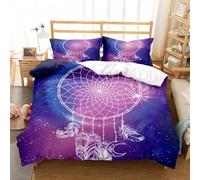 Générique Attrape-RêVes Housse de Couette 140x200 Adulte Enfant GarçOn Fille Imprimé en 3D Dream Catcher Feather Parure de Lit 1 Personne Sets de Housses de Couette en Microfibre