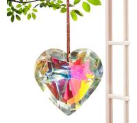 Générique Attrape-Soleil en pour Voitures - Pendentif Prisme Boule en Forme de cœur, Ornement réfléchissant la lumière étincelante, décoration à Suspendre en Verre Durable, Design élégant Arc-en- |