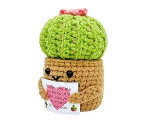 Générique Au Crochet - Fil | Crochet Fait À La Main | Çrochet Positif | De Cactus D'art Au Ćrochet Positif, Câlin De Poche Fait À La Main, D-, Pour Étagère, Chambre À Coucher, Table Ďe Nuit