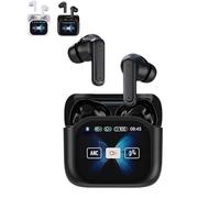 Générique Audífonos Ne20 Earbuds, Ne20 Translation Earbuds, Ne20 Bluetooth 5.4 Earphones LED Display, Real-Time Translation Languages, Wireless Over The Ear LED Touchscreen (Black)