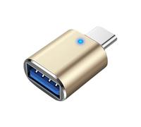 Générique Auf USB 3.0 Adapter Mit LED-Atemlicht - Highspeed 5Gbit/s -Adapter Aus Aluminium | Kompakt Für, Smartphone, Auto, Maus & Tastatur | Plug & Play Typ-C Konverter