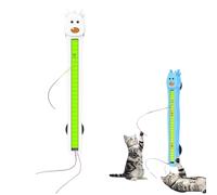 Générique Auto Motion Flying Rope Cat Toy, Automatic Electric Wall Mounted Interactive Cat Toy for Indoor Cats, No Hands, Cats Lazy to Crazy Bring Adhesive Base for Walls, Doors (White)