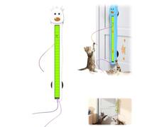 Générique Auto Motion Flying Rope Cat Toy, Electric Wall Mounted Interactive Cats Toy for Indoor Cats, Door Hanging Cat Toy for Walls, Windows (White)