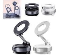 Générique Autobriva Phone Holder,Vacuum Magnetic Phone Holder for Car, 360° Adjustable Foldable Phones Stand Compatible with Ultra-Strong N55 Magnet & Magnetic Clip,for Dash Windshield (2 Mix)