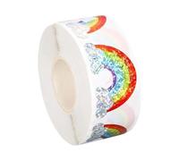 Générique Autocollant Arc-en- - Papier Couché, Rouleau D'autocollants À Paillettes Arc-en- De 500 Feuilles | Autocollants Aŕc-eņ-çiël Auto-adhésifs pour Les Fêtes Artisanales en Classe