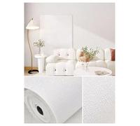 Générique Autocollant mural auto-adhésif imperméable, papier peint Texture semblable au lin, papier peint décoratif en mousse de coton for salon et chambre à coucher(Milk,75x500cm/29.5x196.9in)