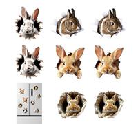 Générique Autocollant Mural Bunny Hole - 8 | en Papier - muraux en Forme de Lapin de Pâques pour Chambre à Coucher, Cuisine, Salon, crèche, Salle de Bain, carrelage, fenêt